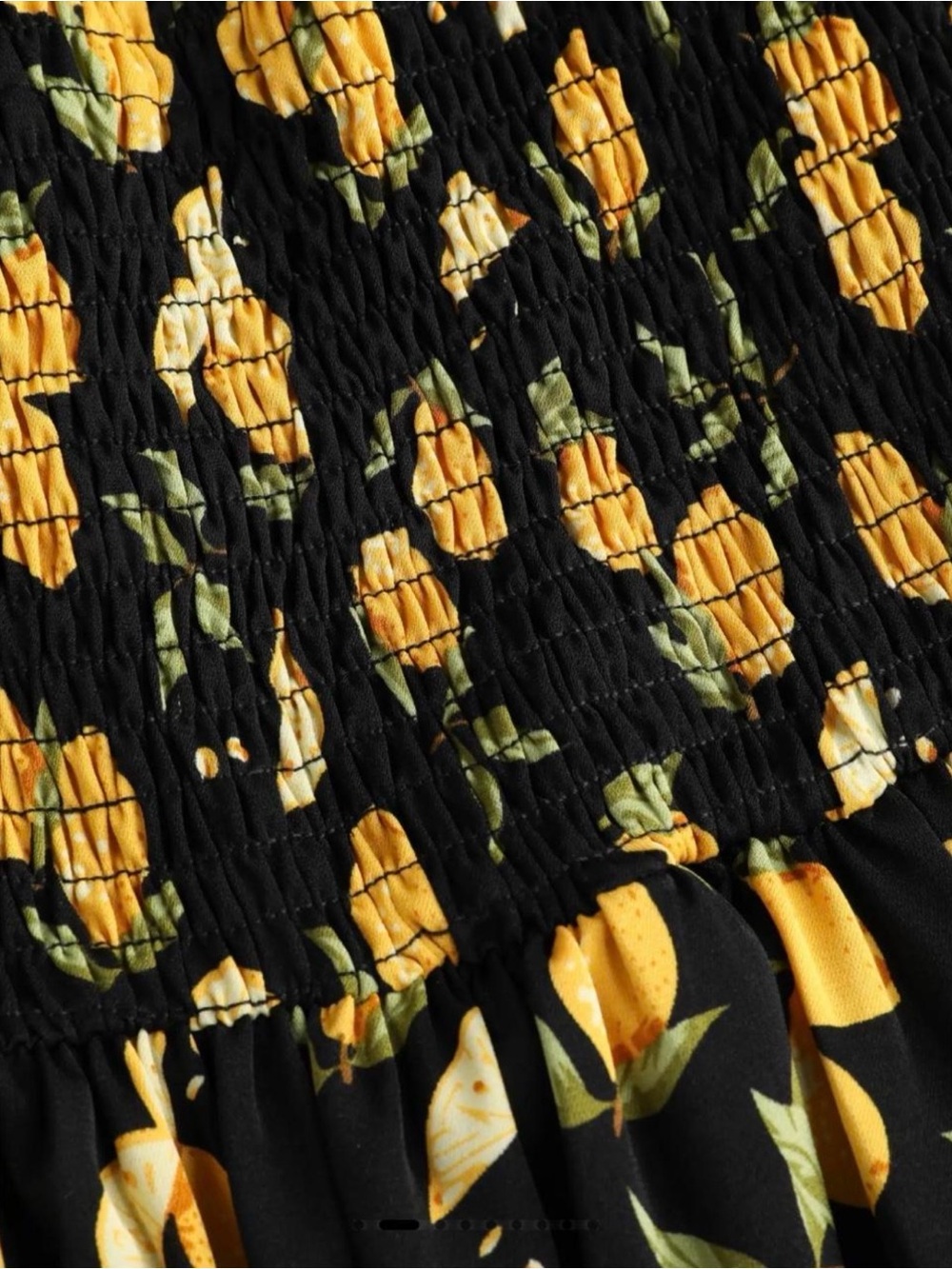 Cider Black Midi Dress with Yellow Lemon Motif - Picture 6 of 9
